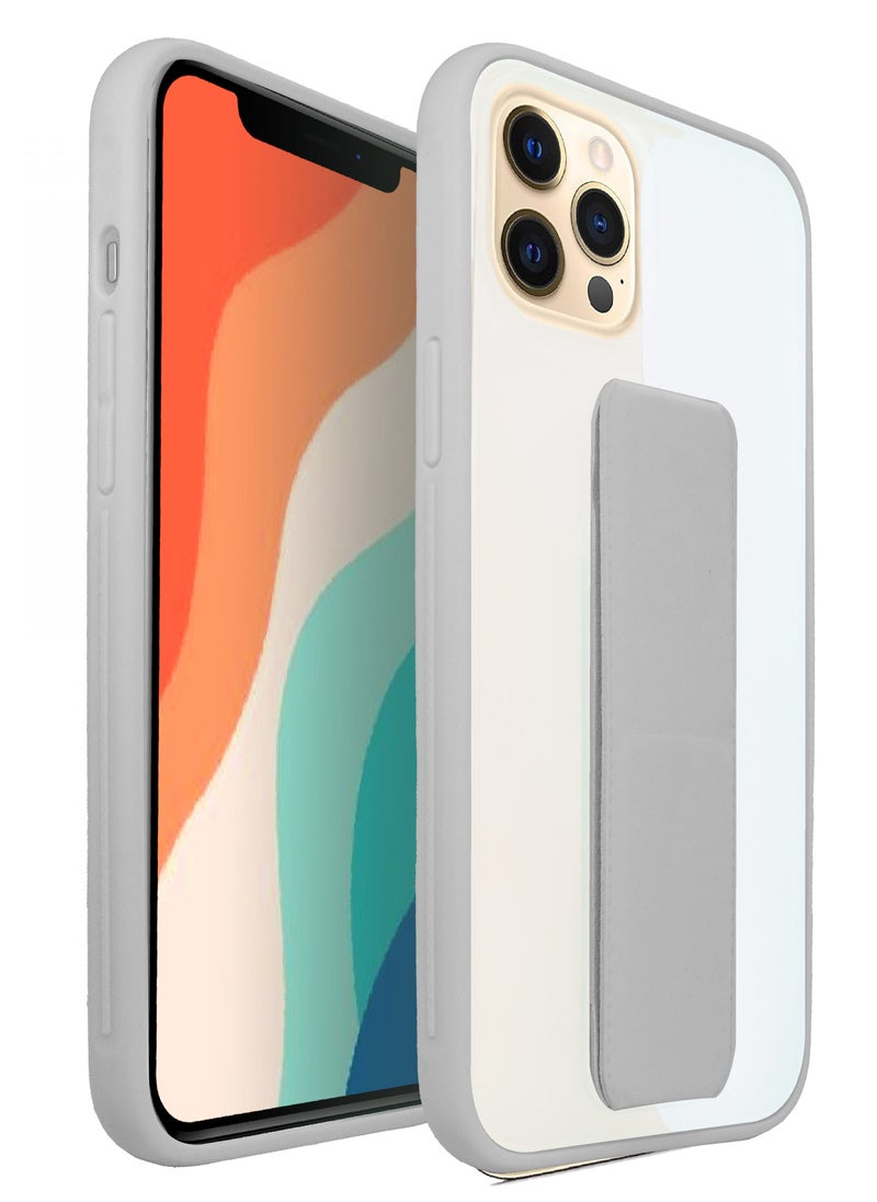 LNKOO - Hand Grip With Anti-shock Case Cover For Apple iPhone 12 / 12 Pro Grey - Image 1