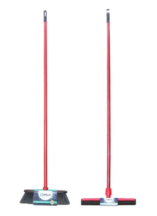 Long Handle brush/Broom With Rubber Bumper +  Floor Wiper With Stick 35cm  Combo RED/BLACK SET OF 2 - pzsku/Z14C8C0EB89970989E248Z/45/_/1685353384/8bec660f-8016-4c86-8c89-d85206455d57