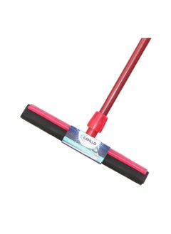 CEPILLO Long Handle brush/Broom With Rubber Bumper +  Floor Wiper With Stick 35cm  Combo RED/BLACK SET OF 2  - Image 3