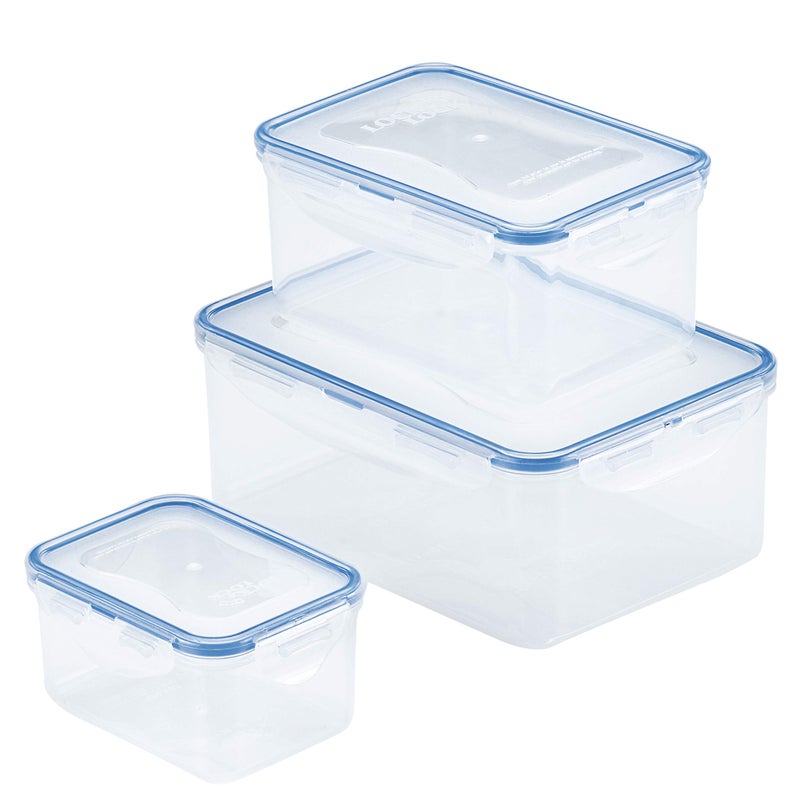 LocknLock Easy Essentials Food Storage lidsAirtight containers BPA Free 6Piece Clear