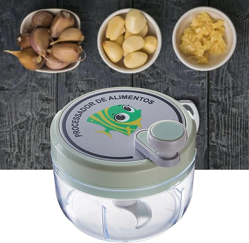 Green Manual Garlic Crusher Efficient Masher Chopper Multifunctional Kitchen Grinder - Image 5