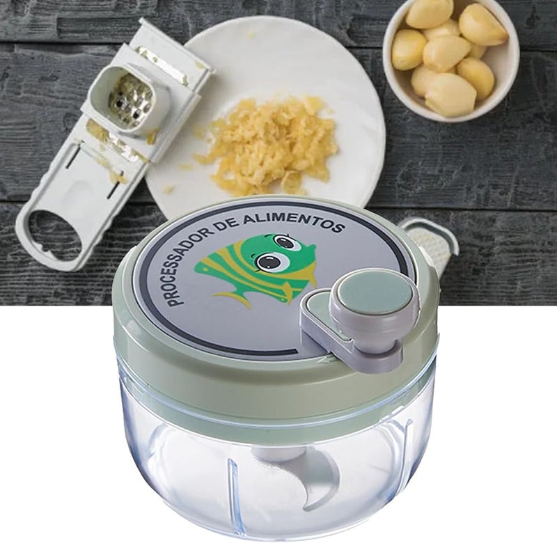Green Manual Garlic Crusher Efficient Masher Chopper Multifunctional Kitchen Grinder - Image 4