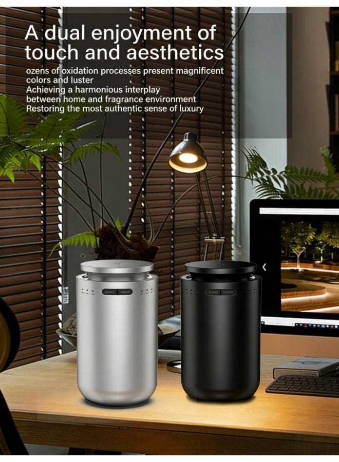 موزع زيوت عطرية محمول للسيارة، 3 سرعات قابلة للتعديل، عمر بطارية 7 أيام، جهاز علاج عطري صغير الحجم 7 × 13.7 سم لحامل أكواب السيارة، نشر عطري بزاوية 360 درجة للمنزل والحمام والفندق (فضي، M22) - Image 4
