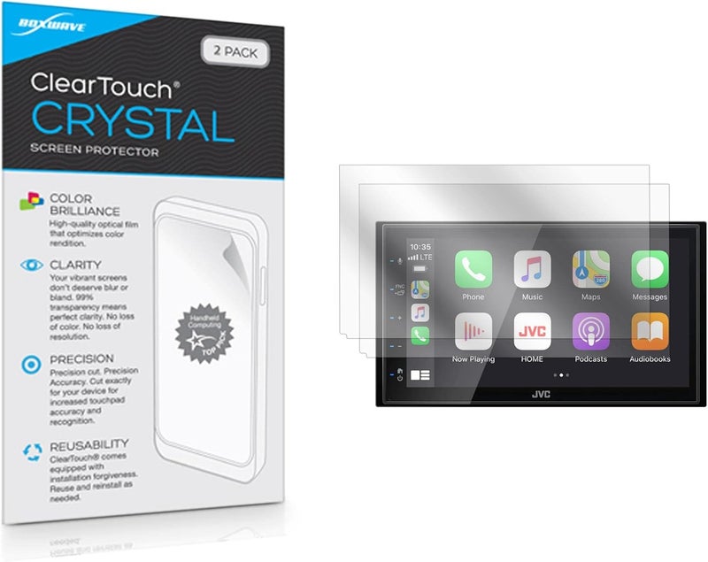BoxWave Screen Protector Compatible with JVC KW-M56BT (Screen Protector ClearTouch Crystal (2-Pack), HD Film Skin - Shields from Scratches - Image 1