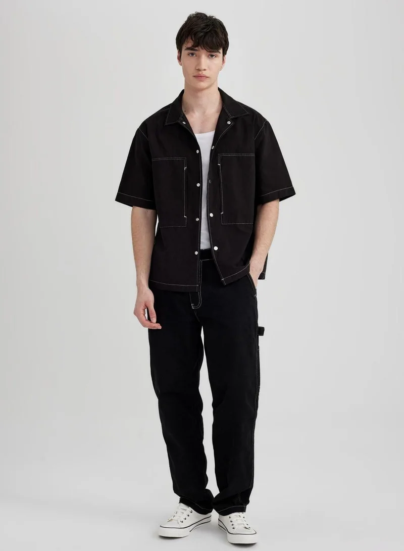 DeFacto  Relax Fit Cotton Short Sleeve Shirt for Men | Best Price UAE