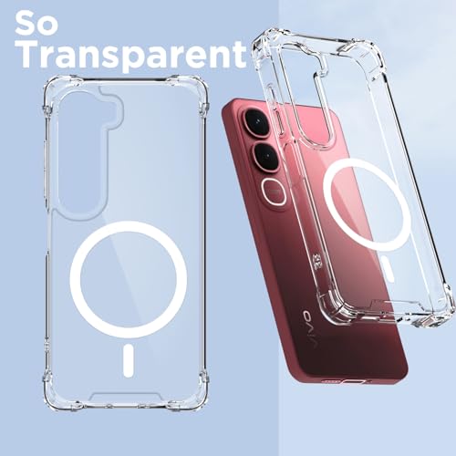 Pikkme غطاء خلفي Pikkme لهاتف Vivo Y31 5G مع دعم مغناطيسي مقاوم للصدمات من PC + TPU (شفاف مغناطيسي) - Image 2