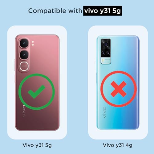 Pikkme غطاء خلفي Pikkme لهاتف Vivo Y31 5G مع دعم مغناطيسي مقاوم للصدمات من PC + TPU (شفاف مغناطيسي) - Image 4