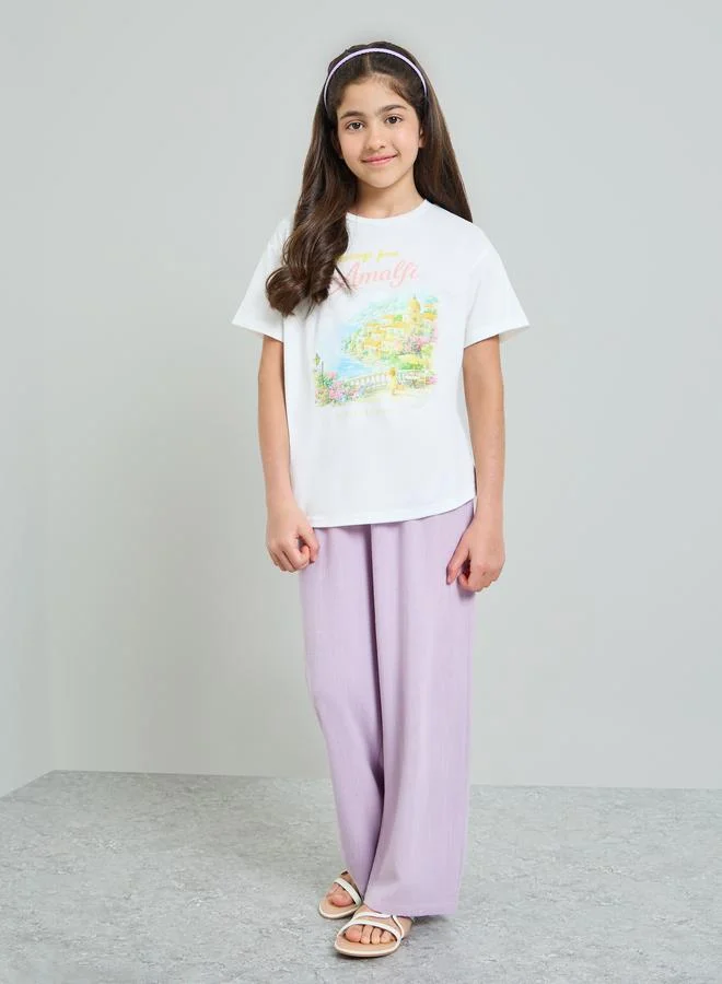 Styli Teen Girls Graphic Print Oversized T-Shirt