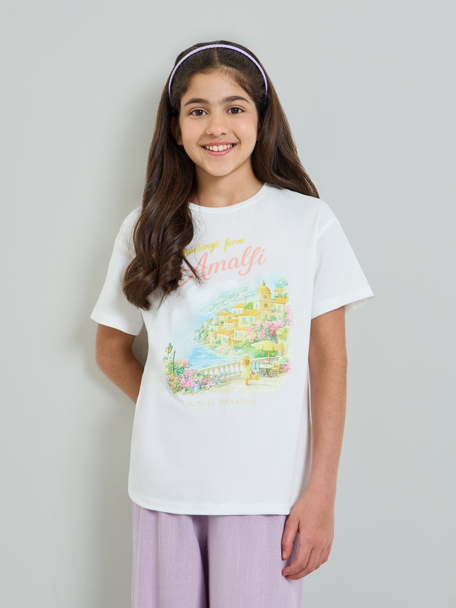 Styli Teen Girls Graphic Print Oversized T-Shirt - Image 3