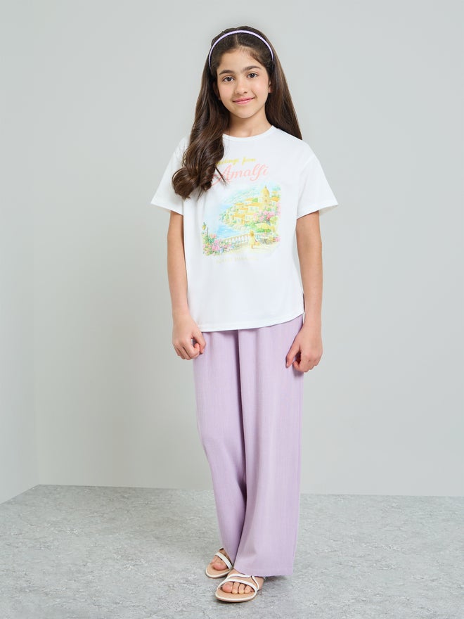Styli Teen Girls Graphic Print Oversized T-Shirt - Image 2