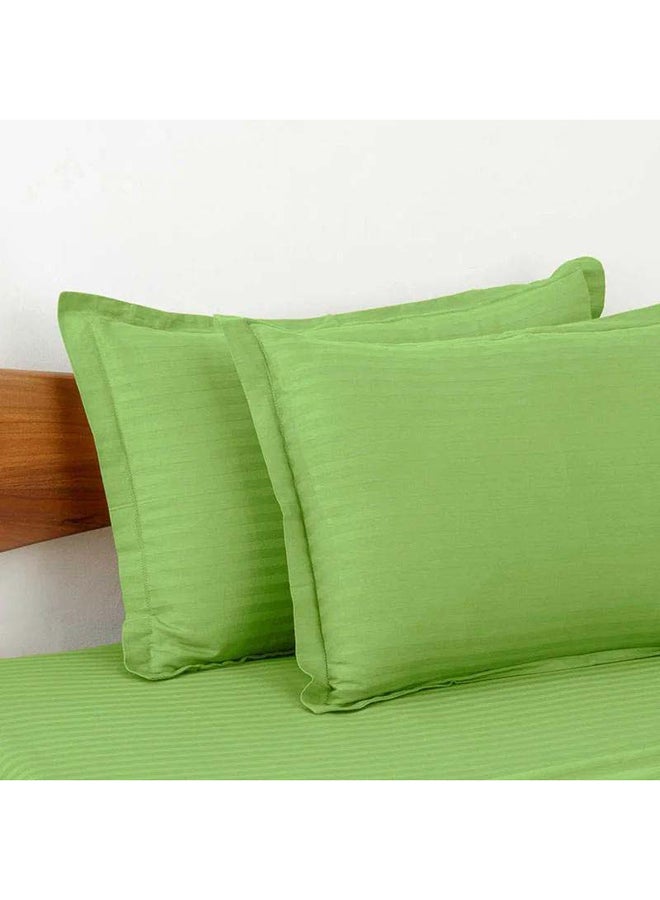 Hotel Collection مجموعة غطاء لحاف كينغ مخطط أخضر من هوتيل كولكشن مع 2 غطاء وسادة 240x260 سم - Image 3