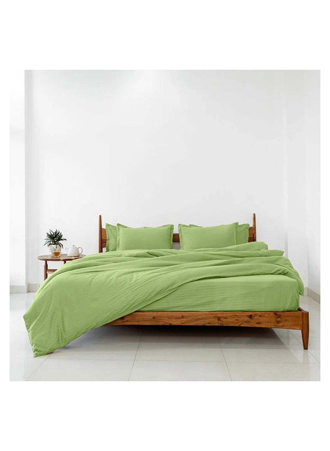 Hotel Collection مجموعة غطاء لحاف كينغ مخطط أخضر من هوتيل كولكشن مع 2 غطاء وسادة 240x260 سم - Image 4
