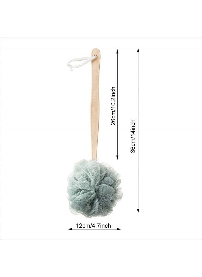 SWSTINLING - 4 Pack Large Bath Puff Loofah Sponge With Long Handle Shower Loofah, Bath Body Back Brush, Spa Brush for Women and Men(4 Color) - Image 1