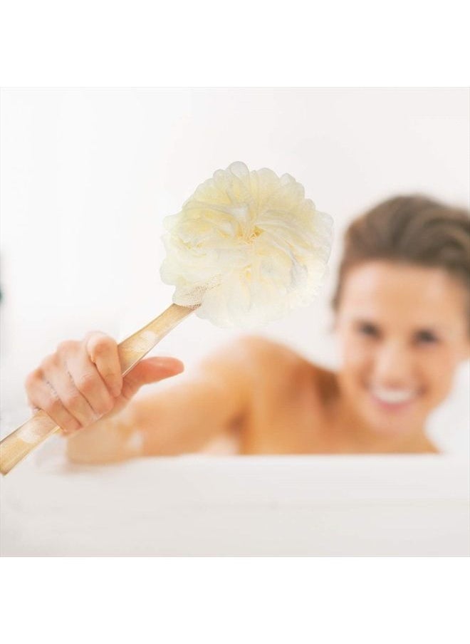 SWSTINLING - 4 Pack Large Bath Puff Loofah Sponge With Long Handle Shower Loofah, Bath Body Back Brush, Spa Brush for Women and Men(4 Color) - Image 1