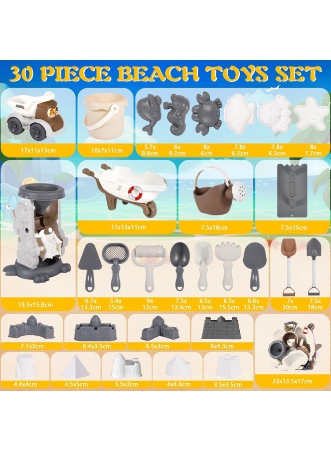 JAYATO 30-piece children's beach toy set for digging, playing in water, outdoor beachcombing, gardening, and space-themed toys with jujube seeds and sand. - Image 3