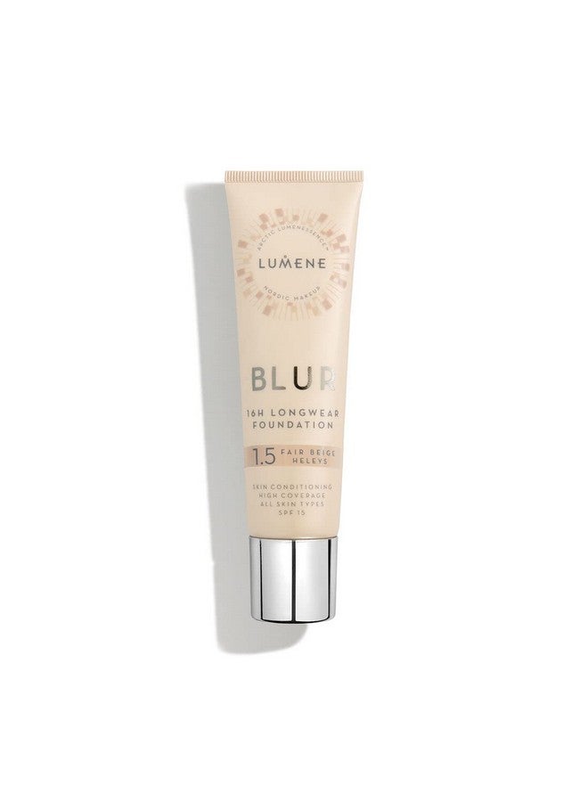 Lumene Longwear Blur Foundation Spf 15 For All Skin Types Medium Coverage With Arctic Cloudberry 30 Ml1.0 Fl.Oz. (1.5 Fair Beige) - Image 3