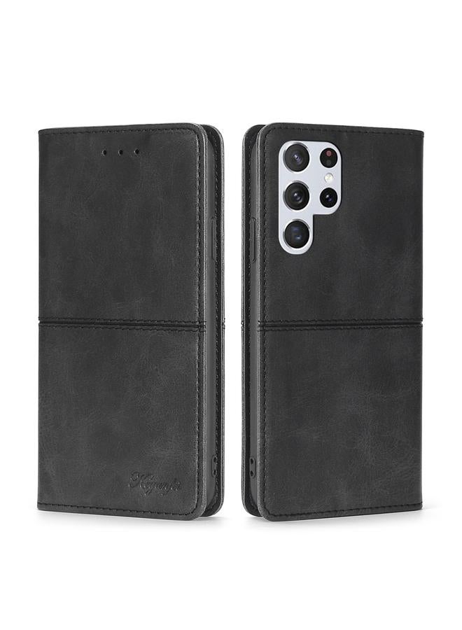 S-TOP Case For Samsung Galaxy S23 Ultra 5G Cow Texture Magnetic Horizontal Flip Leather Phone Case - Image 1