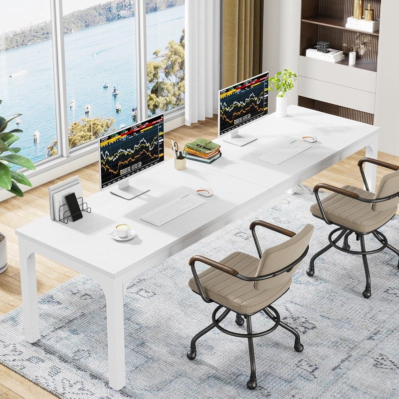 Tribesigns 787 Inches Extra Long Computer Desk 2 Person Desk Double Long Desk Workstaion for Home Office