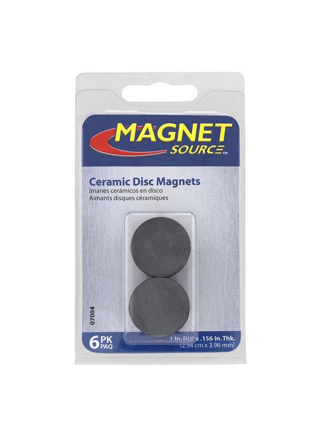 Magnet Source 6-Piece Ceramic Disc Magnet Grey 1 x 0.156inch 7004 - Image 4