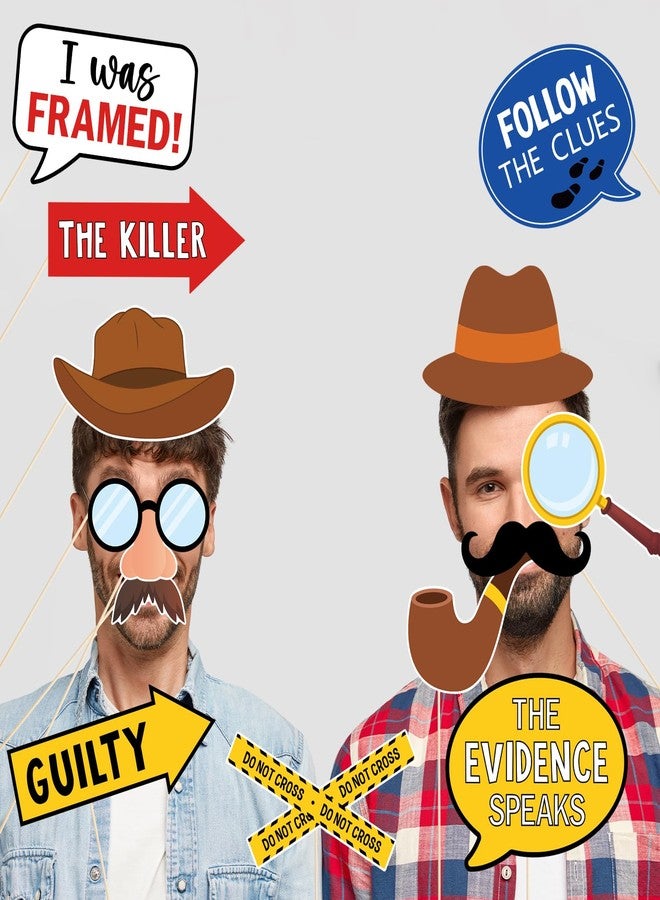 FOZEE Detective Photo Booth Props - Detective Party Decorations - True Crime Party Props - 20Pcs - Image 5