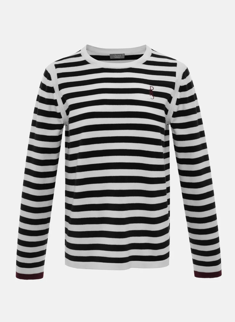 Lichi Striped longsleeve with embroidery