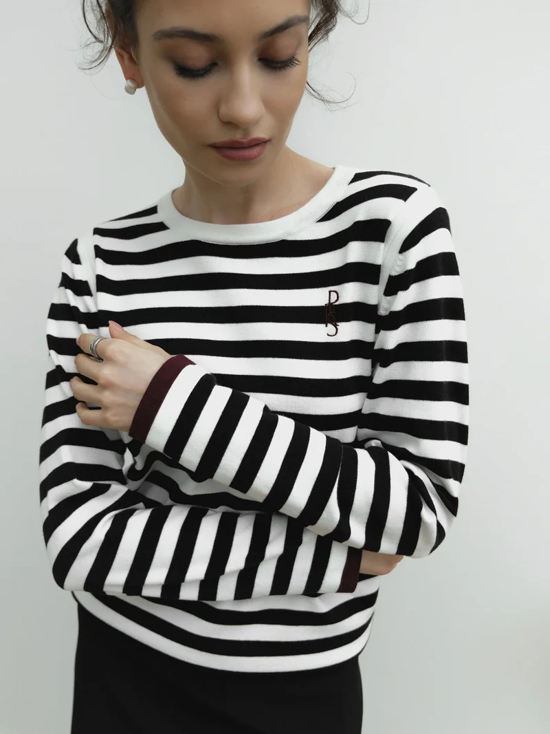 Lichi Striped longsleeve with embroidery