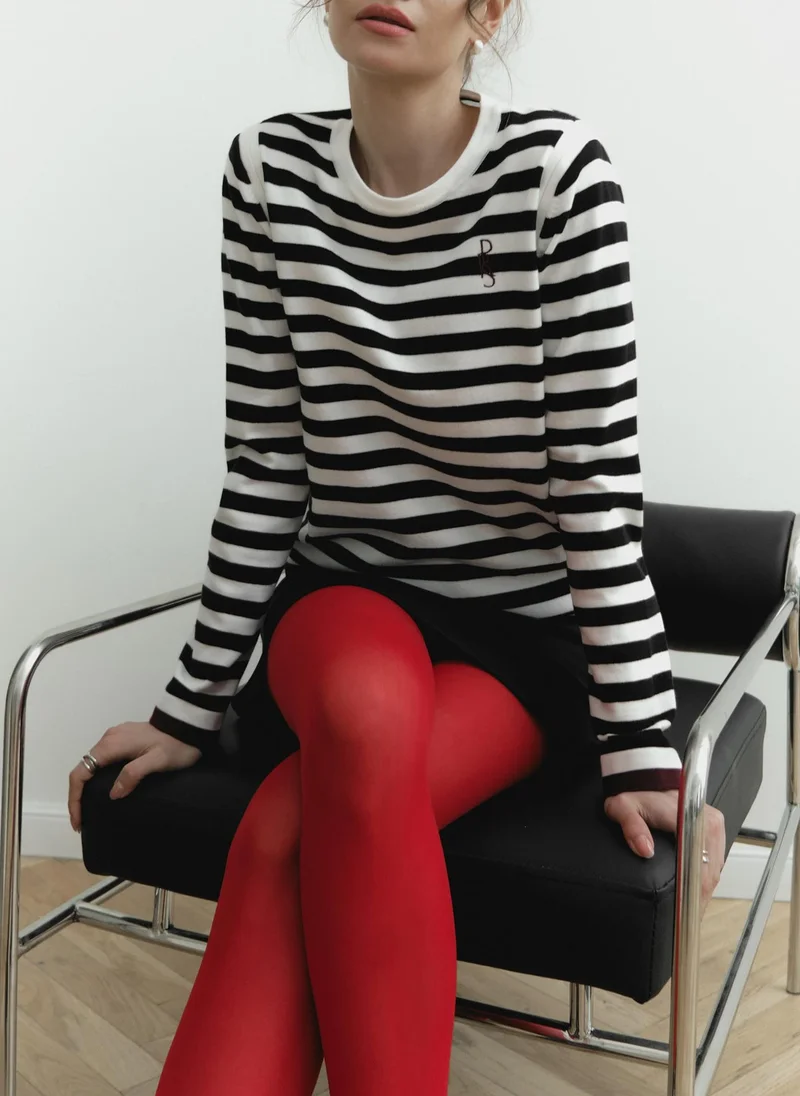 Lichi Striped longsleeve with embroidery