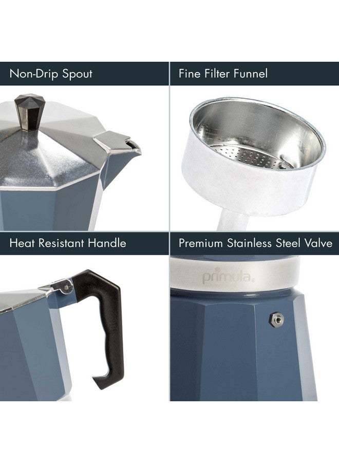 Primula Classic Stovetop Espresso and Coffee Maker, Moka Pot for Italian and Cuban Café Brewing, Greca Coffee Maker, Cafeteras, 6 Espresso Cups, Blue - Image 3