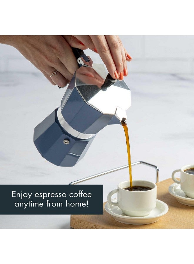 Primula Classic Stovetop Espresso and Coffee Maker, Moka Pot for Italian and Cuban Café Brewing, Greca Coffee Maker, Cafeteras, 6 Espresso Cups, Blue - Image 1