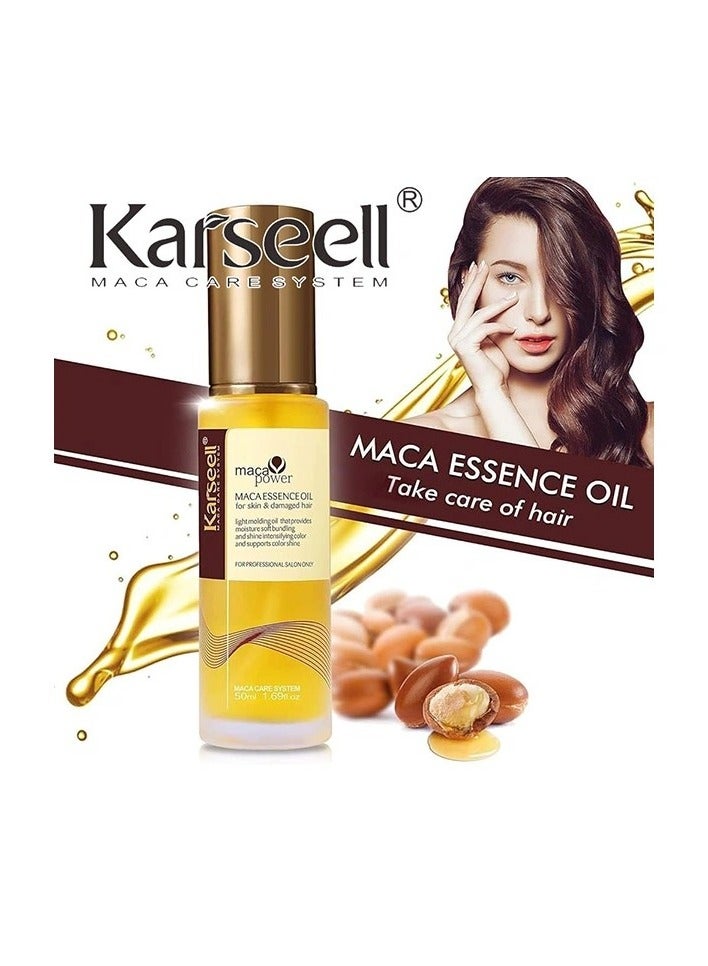 كارسيل مجموعة العناية بالشعر من كارسيل للشعر التالف والجاف: قناع الكولاجين 500 مل ومصل زيت الأرجان 50 مل - Image 3