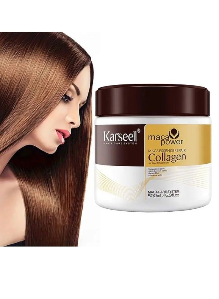 كارسيل مجموعة العناية بالشعر من كارسيل للشعر التالف والجاف: قناع الكولاجين 500 مل ومصل زيت الأرجان 50 مل - Image 4