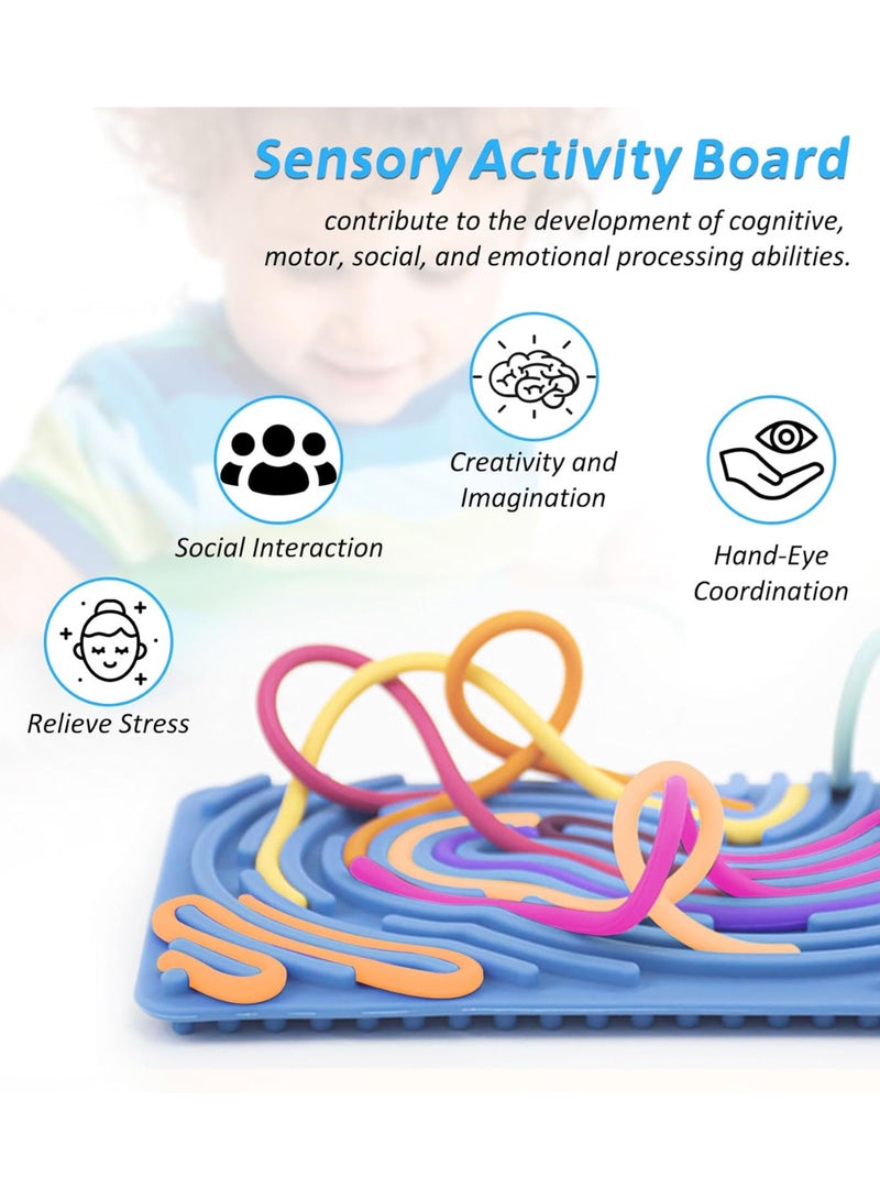 TFiOXL Sensory Activity Board Toys - Silicone Fidget Toy for Kids Push and Peel Calm Down Toy Double-Sided Pad Sensory Toys for Boys Girls Activities Travel Ages 3+ - Image 4