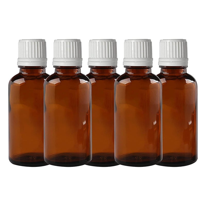 Mkd2 Rise Mkd2 Rise Empty Amber Glass Bottles 30 ml Set of 6 with Leak Proof Euro Dropper White Cap Ideal to Store Essential Oils Fragrances Medicines DIY Perfumes Homeopathy Refillable  - Image 2