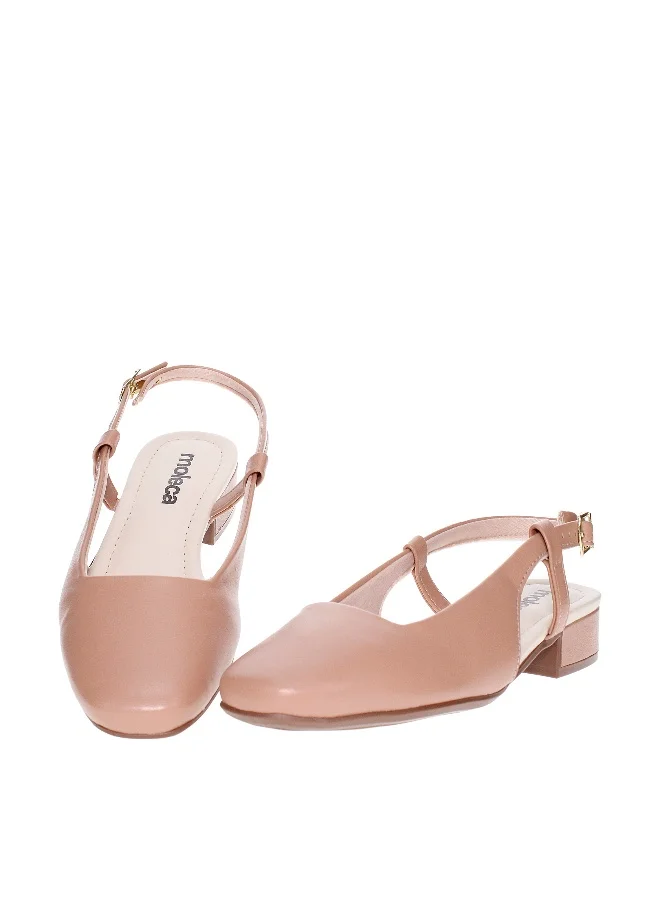 Moleca Moleca Ladies Low Heel Sandals Beige | Made In Brazil