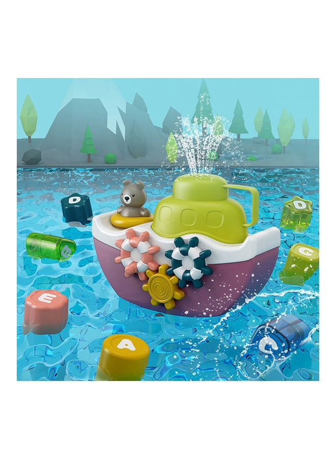 لعبة مرنة بتصميم على شكل سفينة كرتونية لحوض الاستحمام - Image 3