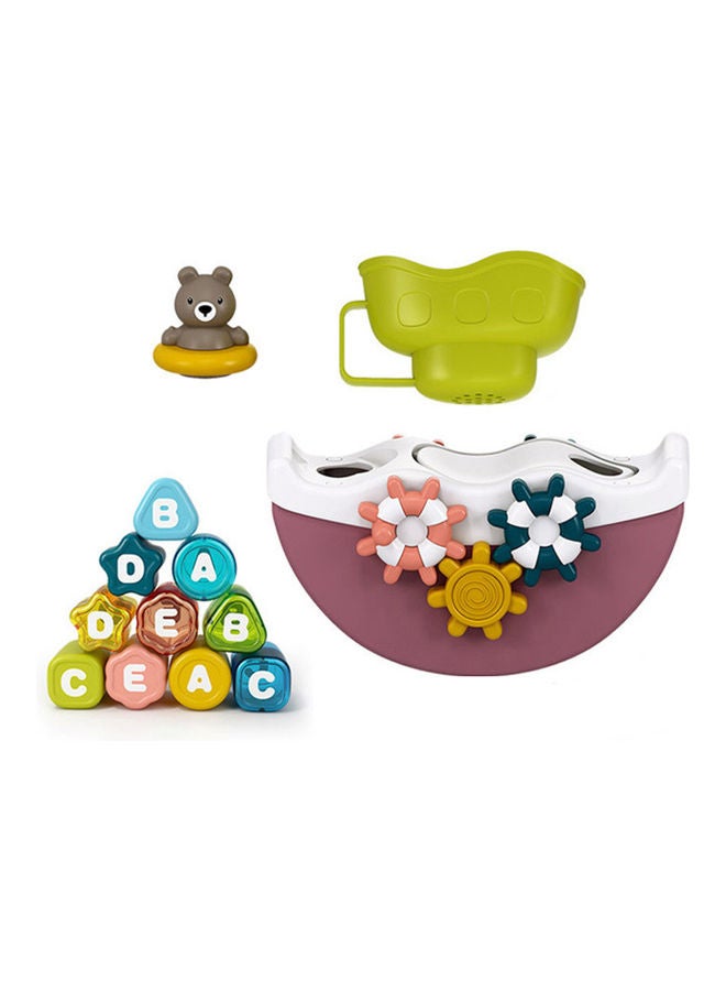 لعبة مرنة بتصميم على شكل سفينة كرتونية لحوض الاستحمام - Image 1