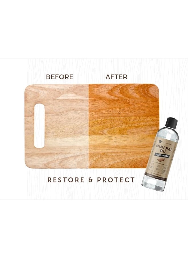 Kate Naturals - Mineral Oil for Wood Cutting Board Oil, Butcher Block, and Knife. Food Grade Mineral Oil for Wooden Cutting Board (8oz, Food Safe Oil) - Image 1