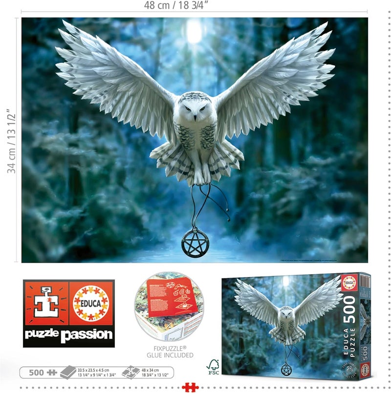 ايديوسا إيدوكا - لغز سحري مكون من 500 قطعة للبالغين والأطفال من سن 11 عامًا، بومة الثلج الخيالية (17959) - Image 3