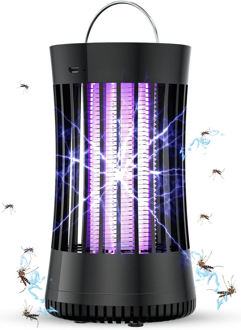 McDou USB Portable Electronic Rechargeable Mosquito Fly Killer lamp/Bug Zapper for Summer Trip,Outdoor Camping,Patio,Home and Garden Black - Image 1