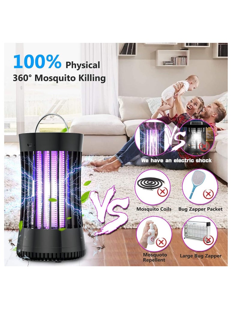 McDou USB Portable Electronic Rechargeable Mosquito Fly Killer lamp/Bug Zapper for Summer Trip,Outdoor Camping,Patio,Home and Garden Black - Image 2