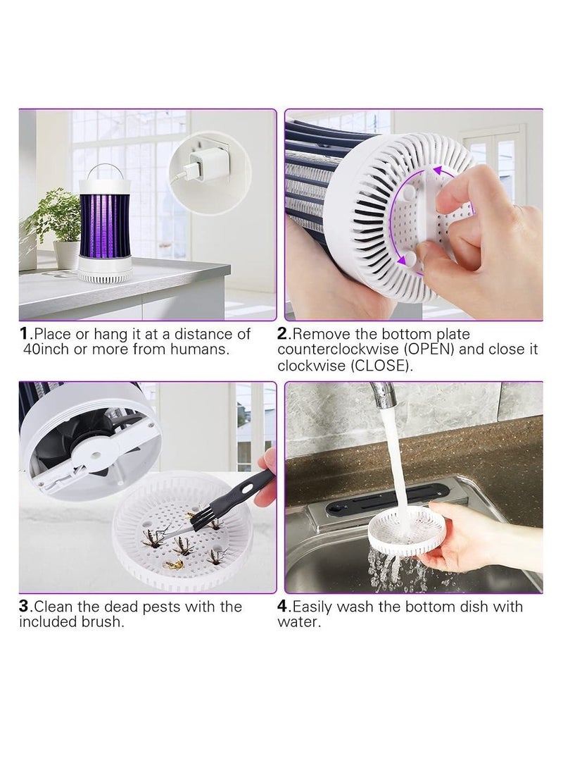 McDou USB Portable Electronic Rechargeable Mosquito Fly Killer lamp/Bug Zapper for Summer Trip,Outdoor Camping,Patio,Home and Garden Black - Image 3