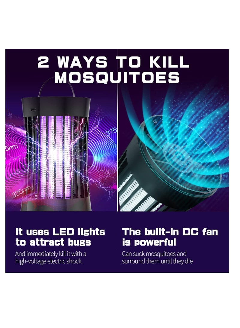 McDou USB Portable Electronic Rechargeable Mosquito Fly Killer lamp/Bug Zapper for Summer Trip,Outdoor Camping,Patio,Home and Garden Black - Image 5