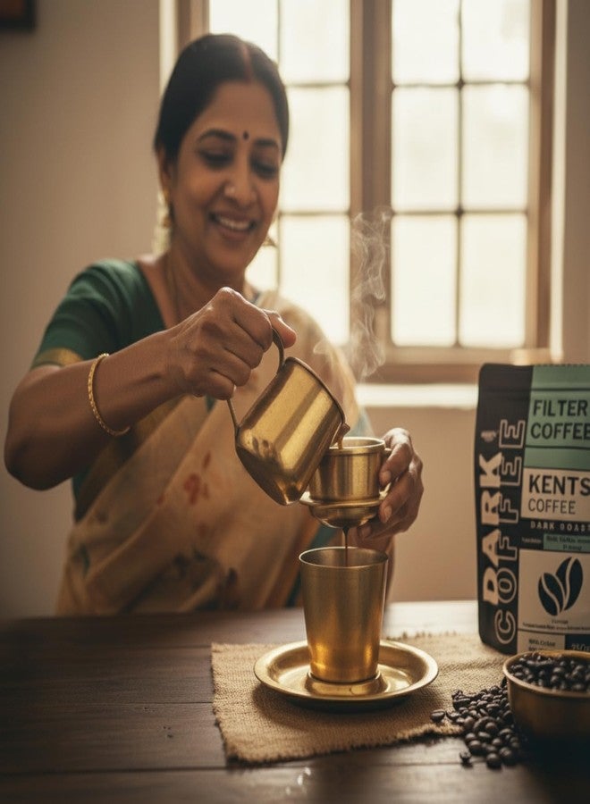 Kents Coffee عبوتان من قهوة كينتس المفلترة 90:10 | مسحوق قهوة جنوب هندية فاخرة | مزيج 90% قهوة و10% هندباء | نكهة قوية ورائحة غنية | عبوة من قطعتين (250 غرام لكل عبوة) - Image 4