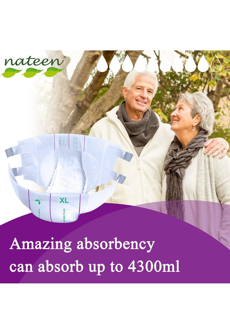 nateen - Super Ultra Incontinence Adult Diaper,Medium,Waist Size 95-125cm,80 Count Adult Diapers,Disposable Underwear for Men&Women,Briefs with Maximum Absorbency,Leak Protection-2640ml Absorbency. - Image 1