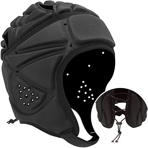 Ndola Soccer Head Protector for Adult, Adjustable Rugby Helmet Headguard With 3D Soft Padded Shell, 7v7 Multi-Sports Padded Helmet With Chin Strap - Image 1