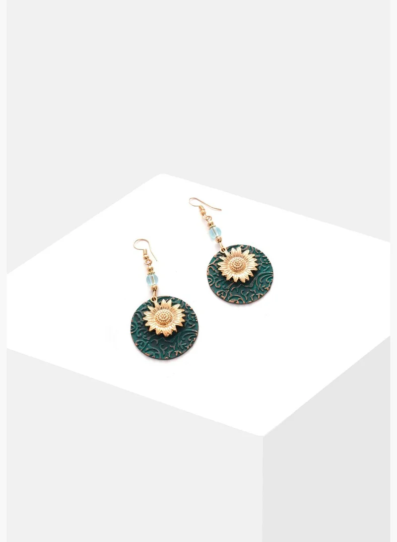 SOHI Gold Plated Beaded Drop Earrings