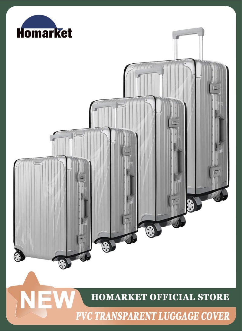 هومار كيت 4 قطع من أغطية حقائب السفر السميكة والشفافة، أغطية حقائب من مادة البولي فينيل كلوريد مقاس 20 و24 و28 و30 بوصة، مقاومة للماء والغبار والخدوش، مناسبة لحقائب السفر ذات العجلات - Image 1