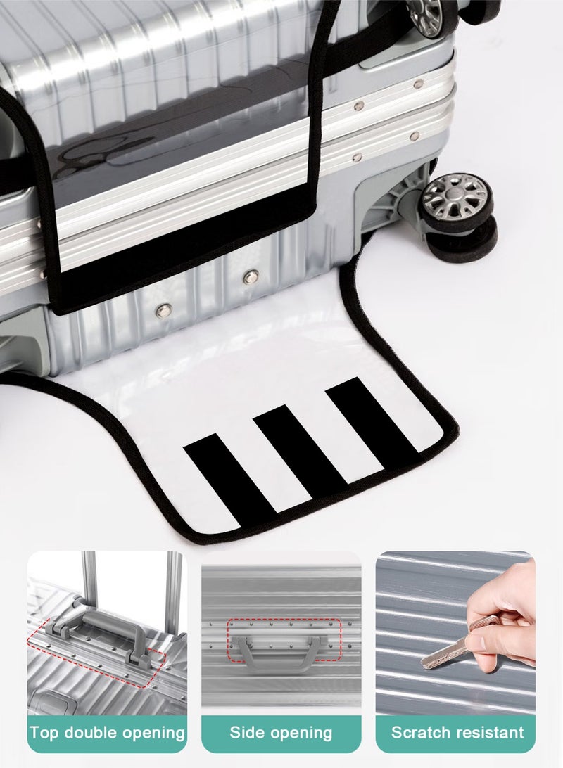 هومار كيت 4 قطع من أغطية حقائب السفر السميكة والشفافة، أغطية حقائب من مادة البولي فينيل كلوريد مقاس 20 و24 و28 و30 بوصة، مقاومة للماء والغبار والخدوش، مناسبة لحقائب السفر ذات العجلات - Image 5
