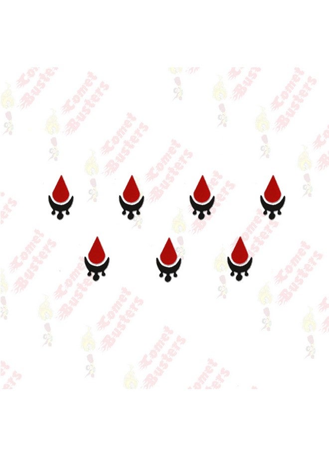 Comet Busters Tear Drop Beautiful Black and Red Bindi (8mm) (BIN821) - Image 2