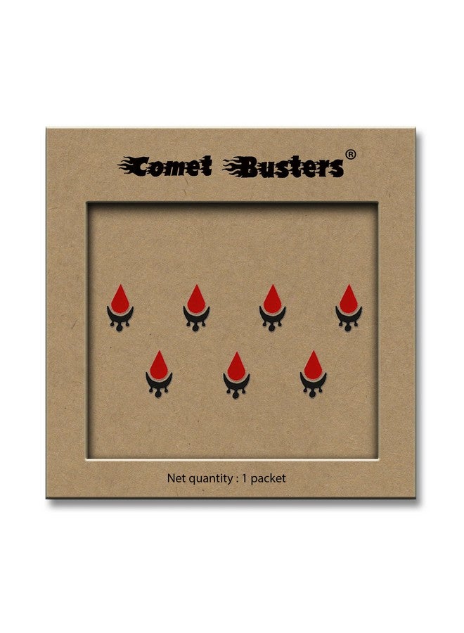 Comet Busters Tear Drop Beautiful Black and Red Bindi (8mm) (BIN821) - Image 3